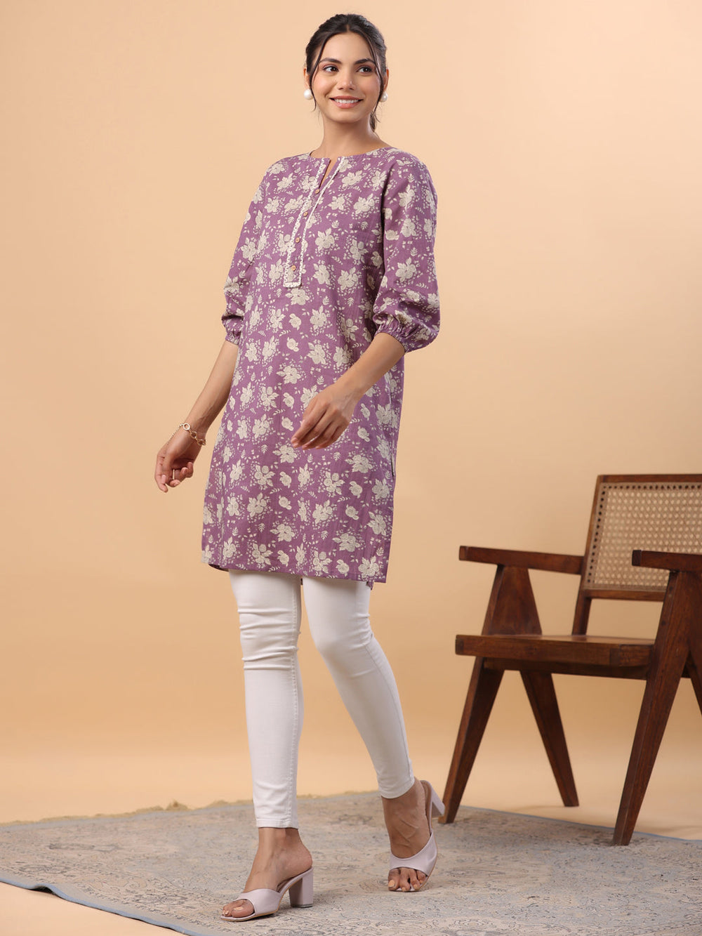 Purple-Cotton-Floral-Printed-Tunic