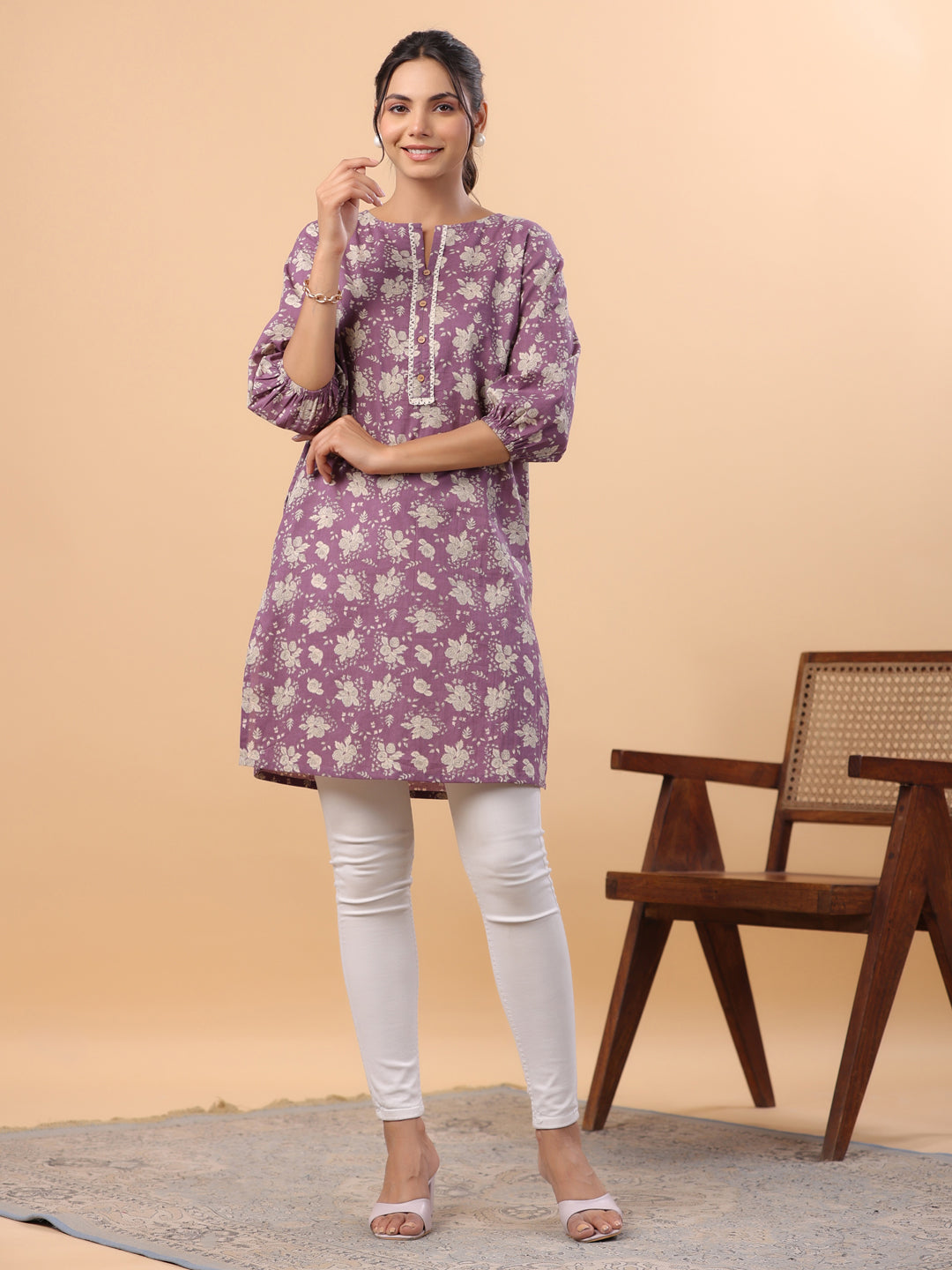 Purple-Cotton-Floral-Printed-Tunic