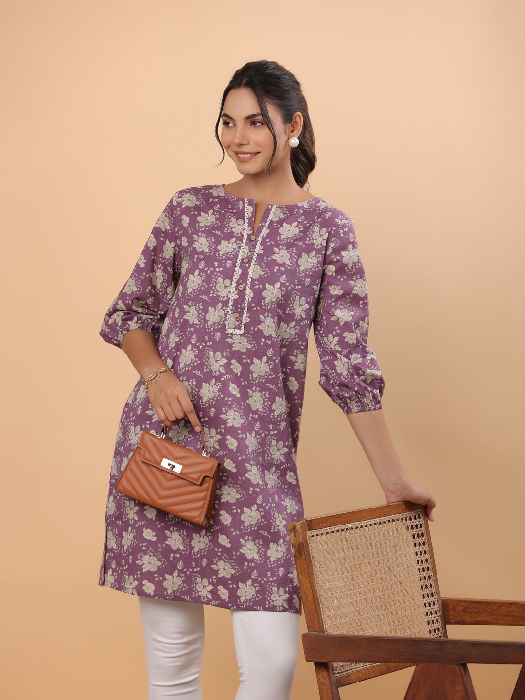 Purple-Cotton-Floral-Printed-Tunic