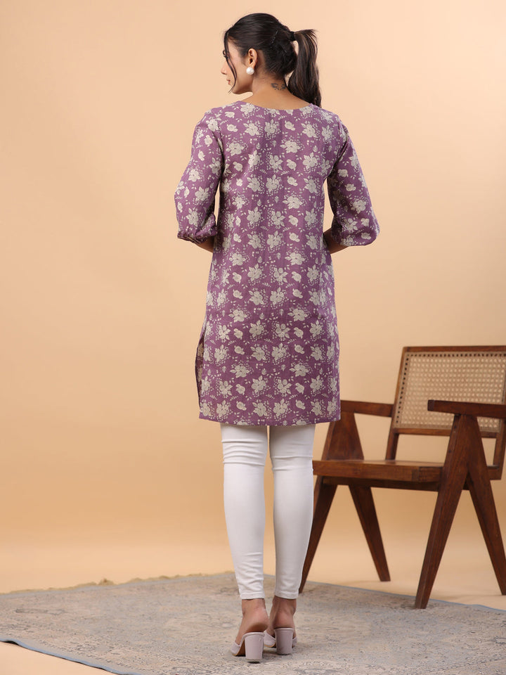 Purple-Cotton-Floral-Printed-Tunic