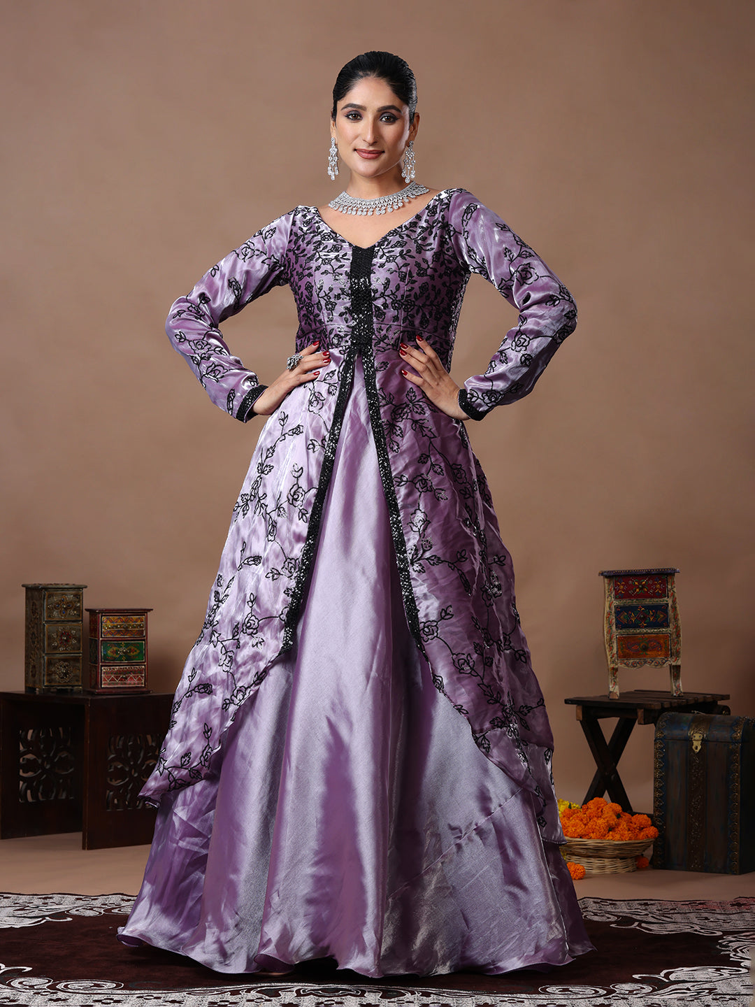 Purple-Embroidered-Tissue-Organza-Layered-Suit