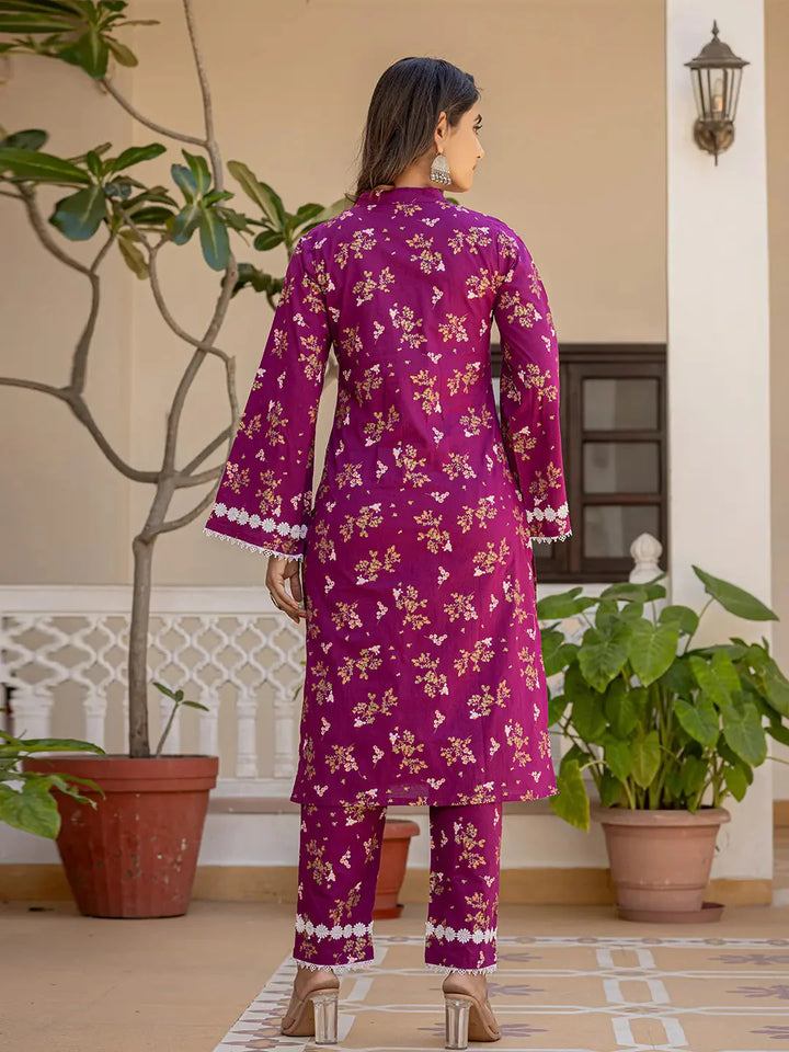 Purple-Cotton-Floral-Print-Straight-3-Piece-Kurta-Set