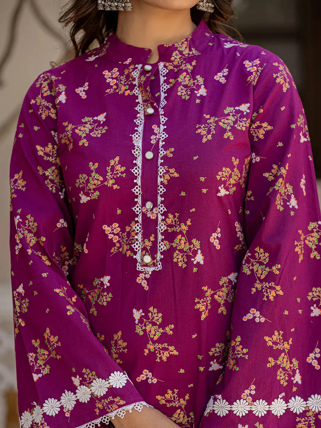 Purple-Cotton-Floral-Print-Straight-3-Piece-Kurta-Set