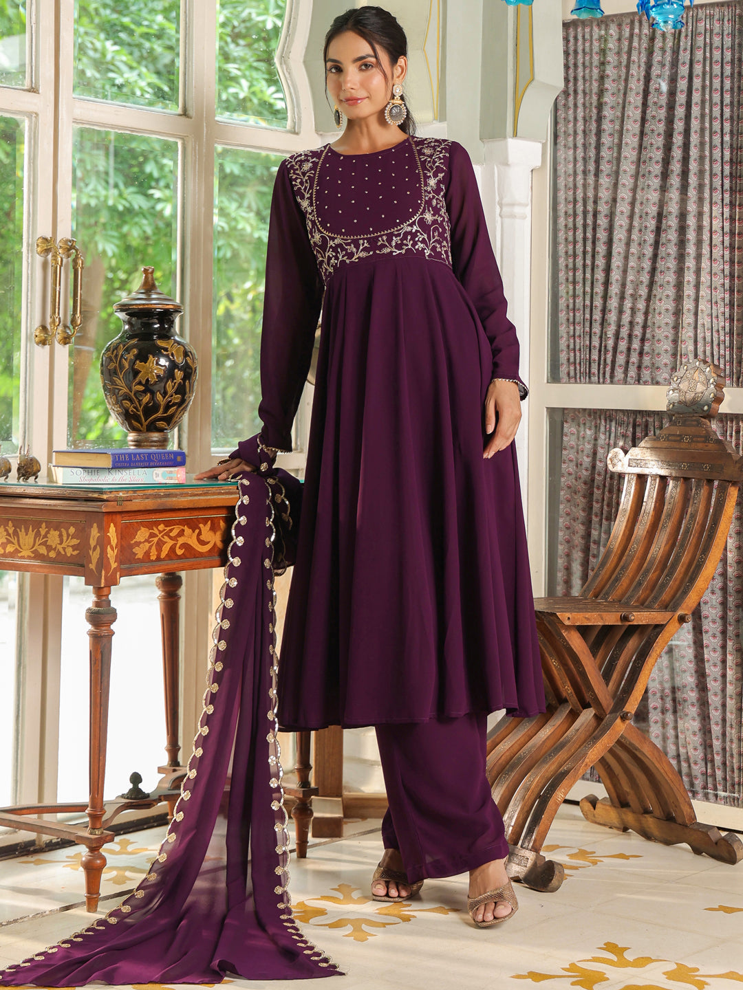 Purple-Georgette-Embroidered-Anarakali-Set