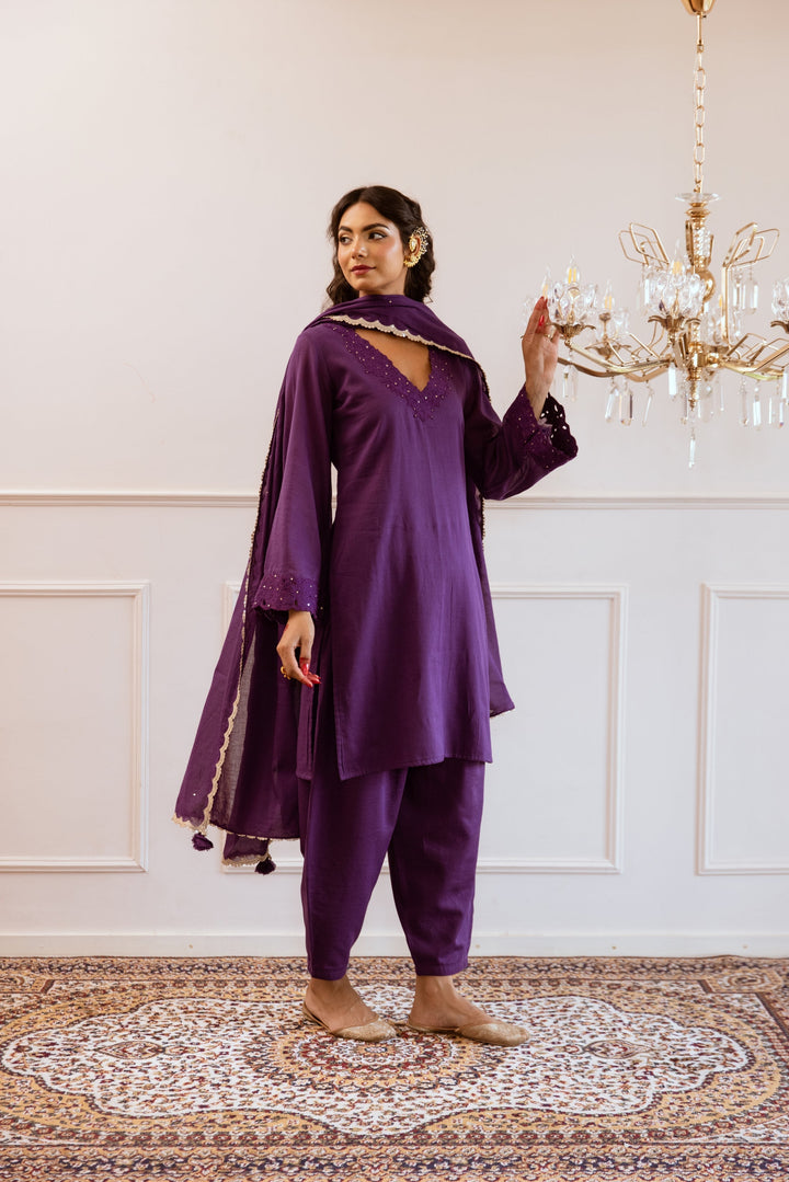 Purple-Mulmul-Embroidered-Straight-3-piece-Kurta-Set