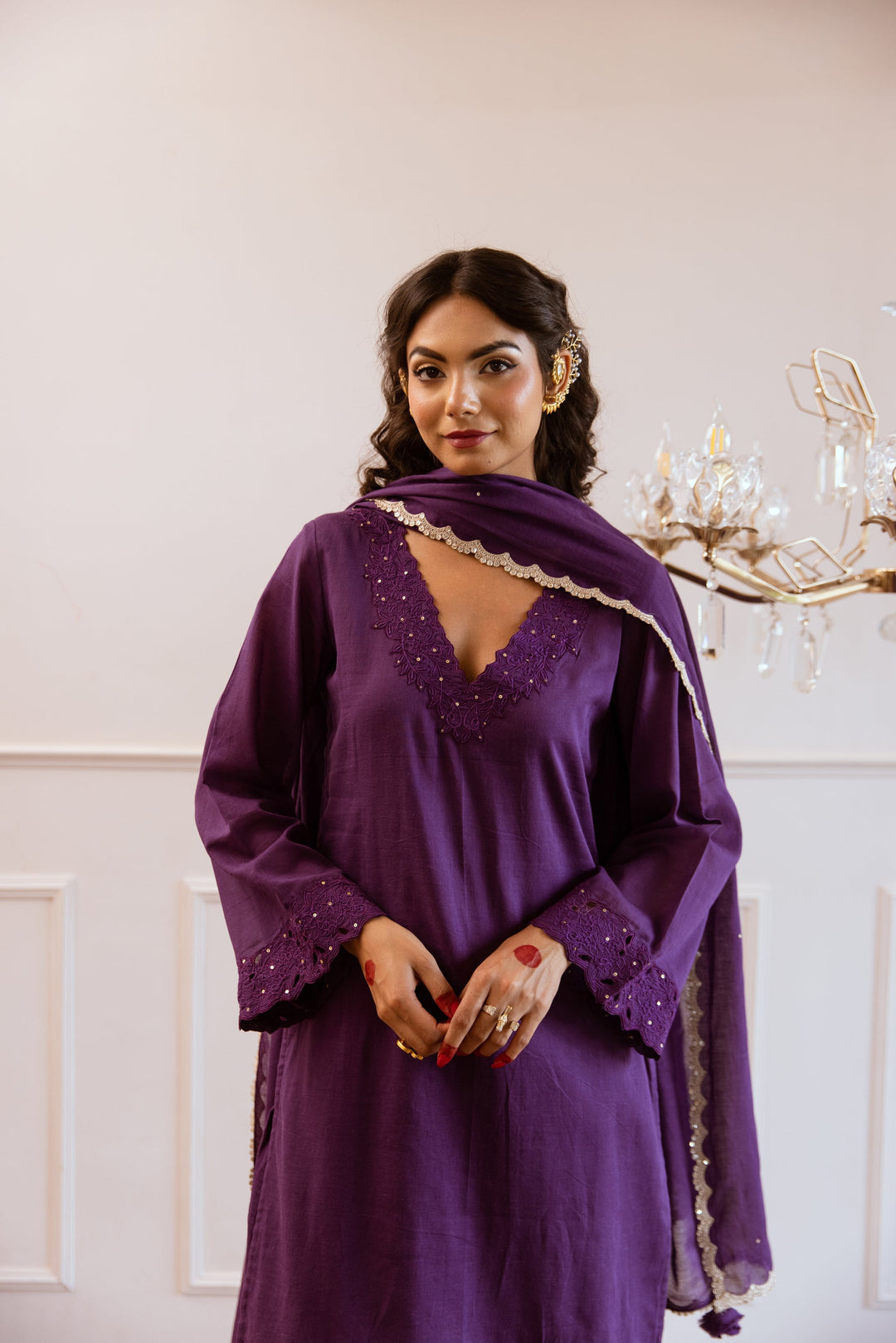 Purple-Mulmul-Embroidered-Straight-3-piece-Kurta-Set