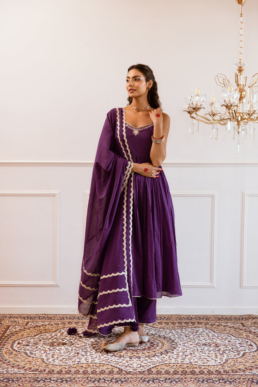 Purple-Mulmul-Gotta-Patti-Work-Strappy-Anarkali-Set