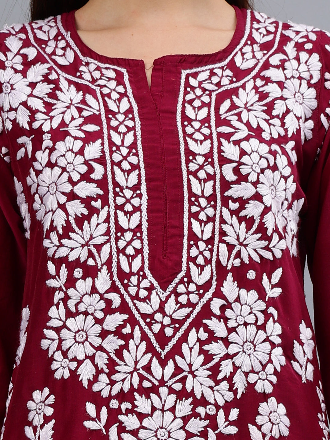 Purple-Muslin-Embroidered-Chikankari-Kurti