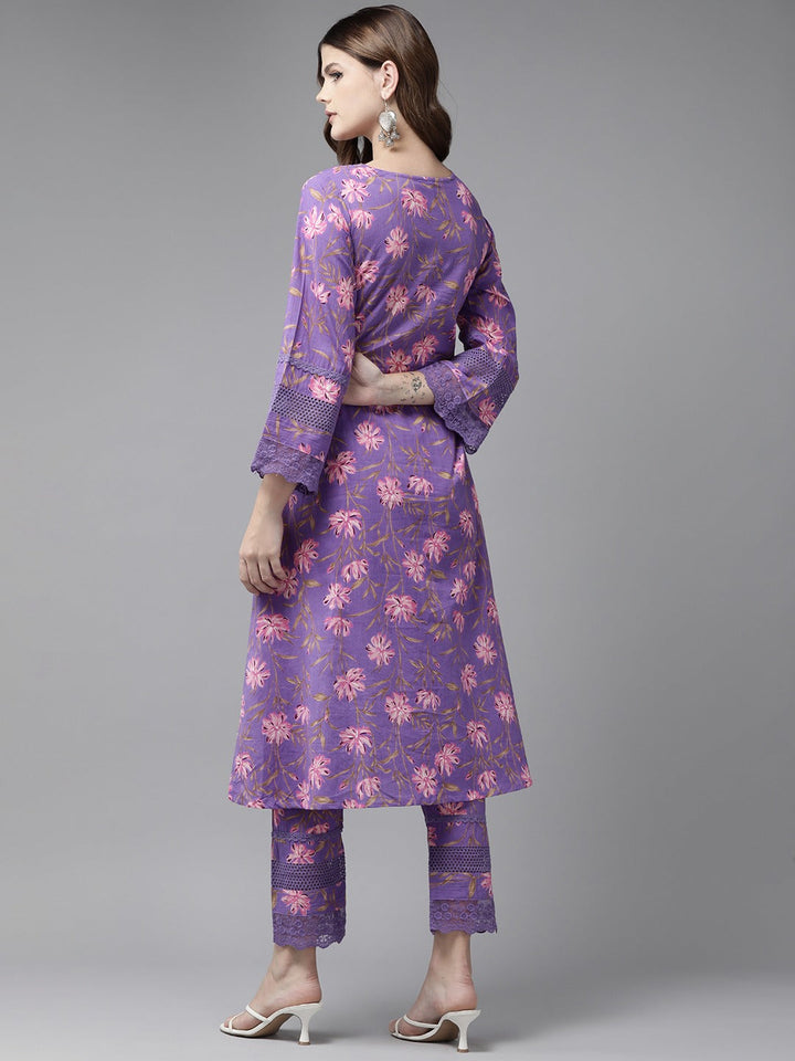 Purple-Cotton-Embroideried-2-Piece-Kurta-Set