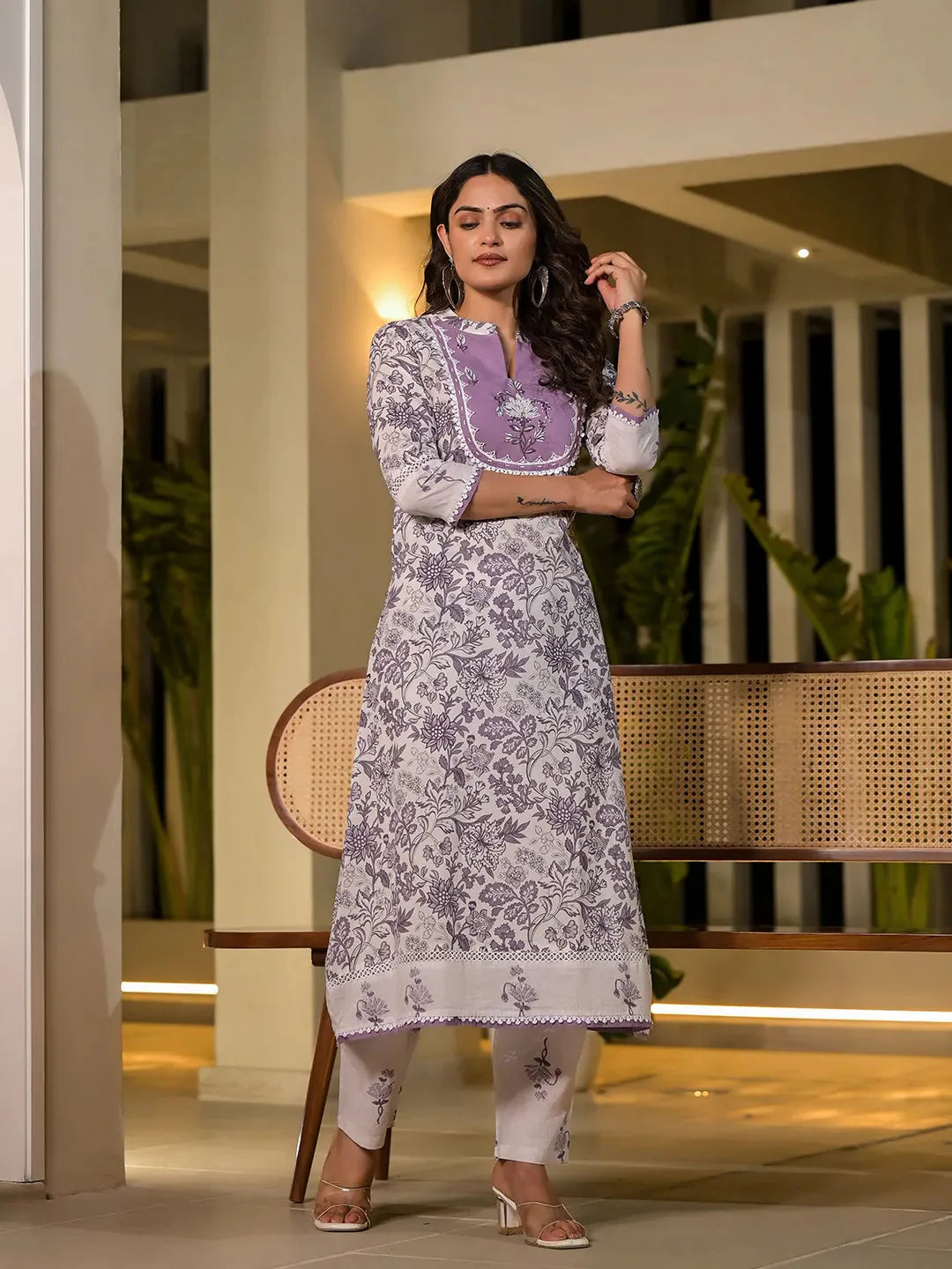 Purple-Cotton-Resham-Embroidery-Straight-2-Piece-Kurta-Set