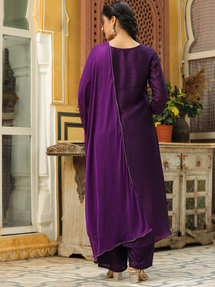 Purple-Silk-Blend-Yoke-Embroidery-3-Piece-Kurta-Set