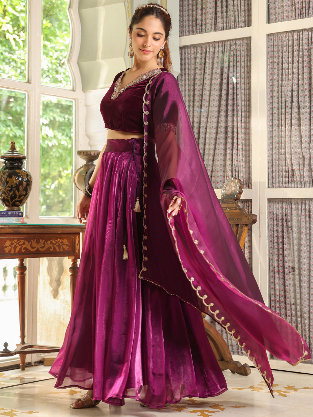 Purple-Velvet-Embroidered-Lehenga-Set