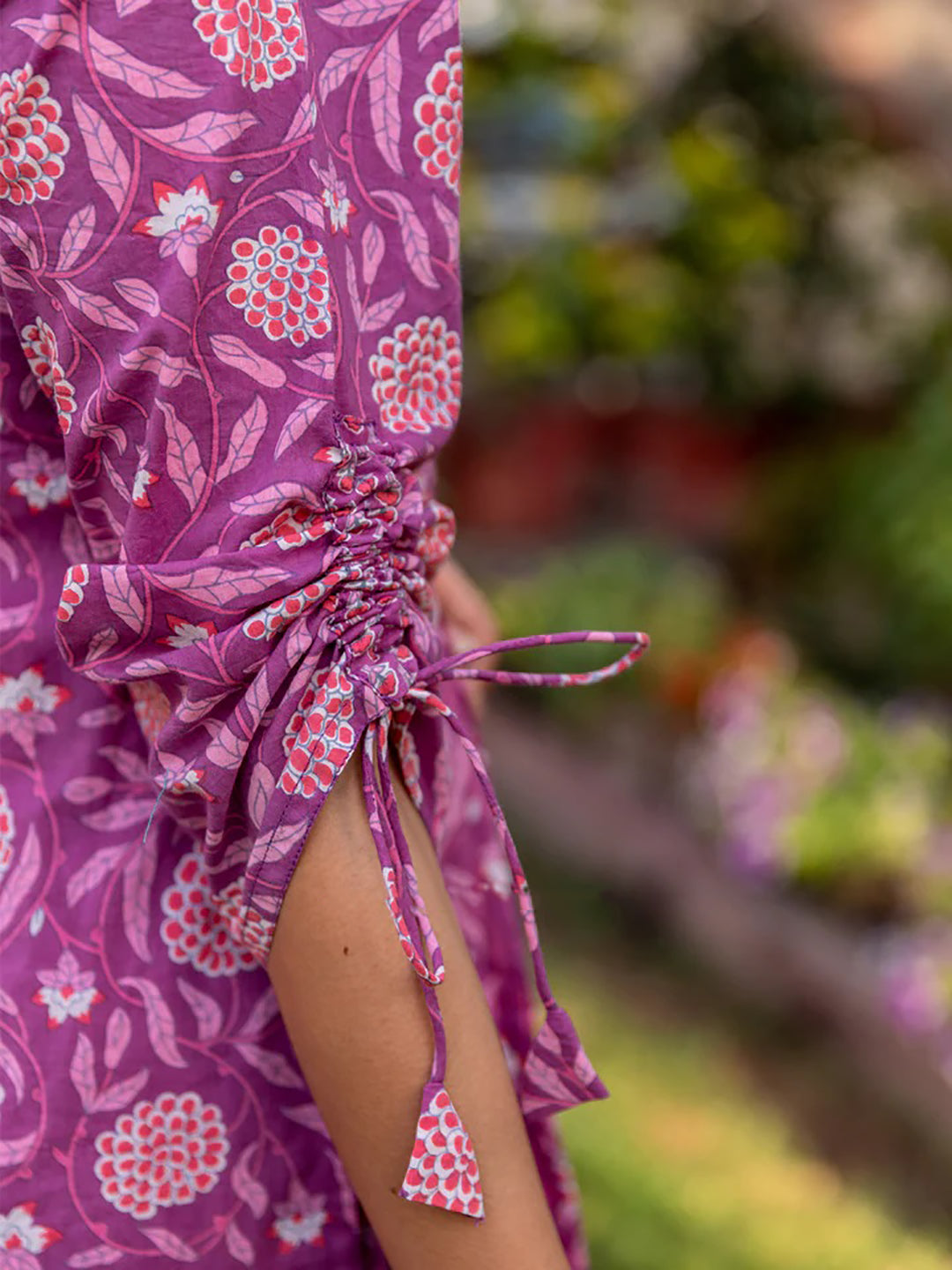 ZERESOUQ-Purple-Viscose-Rayon-Floral-Print-Straight-3-Piece-Kurta-Sets