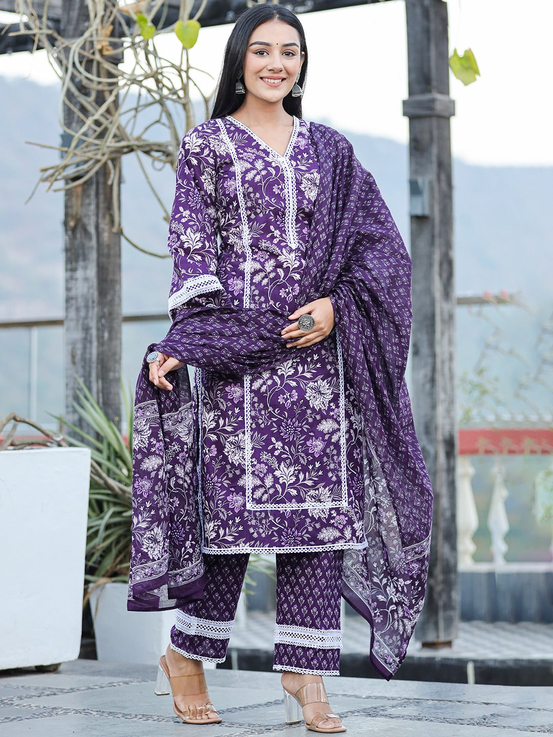 Purple-Cotton-Thread-Work-Detailing-3-Piece-Kurta-Set