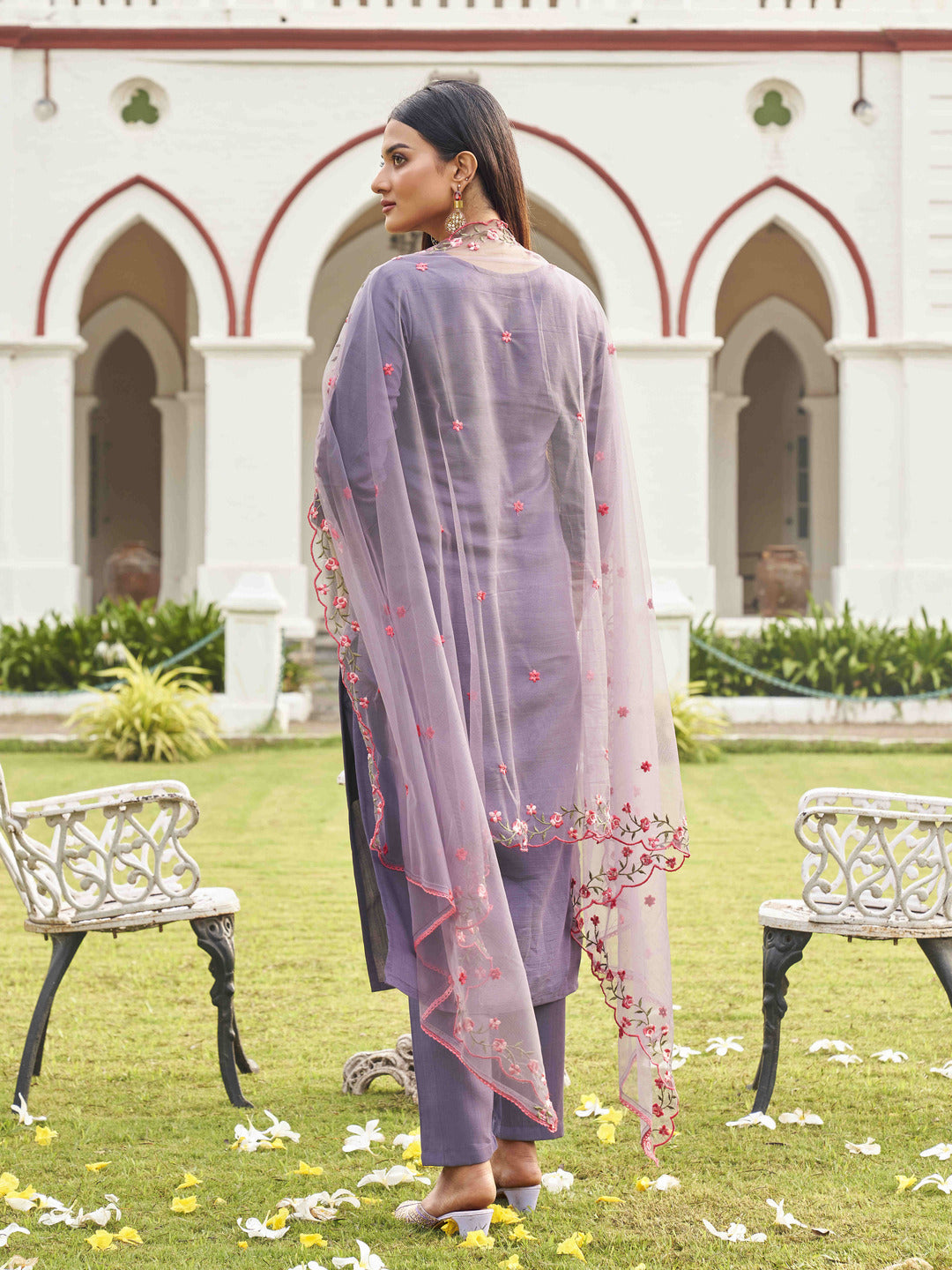 Purple-Chanderi-Floral-Embroiderywork-Kurta-Set