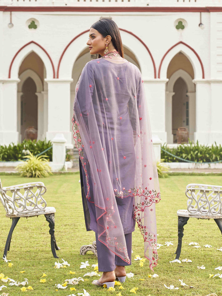 Purple-Chanderi-Floral-Embroiderywork-Kurta-Set