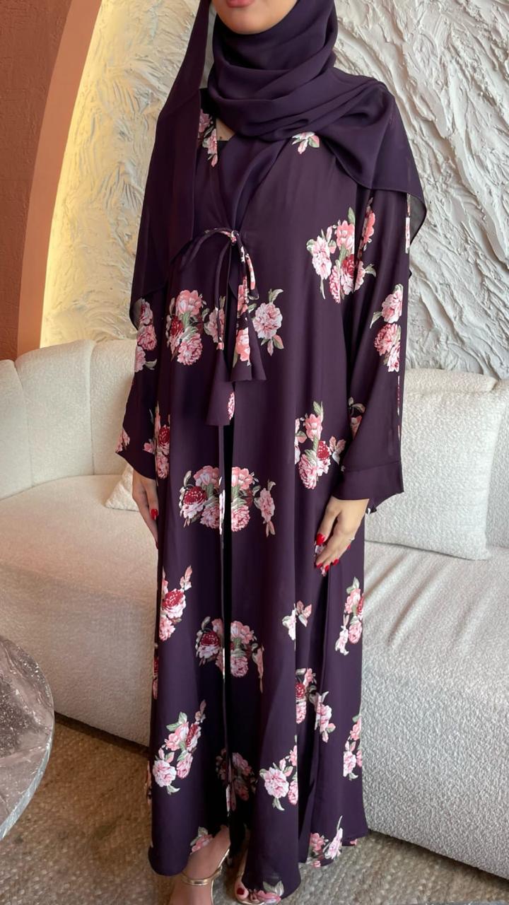Purple-Georgette-Hayati-Kimono-&-Sheila-Set