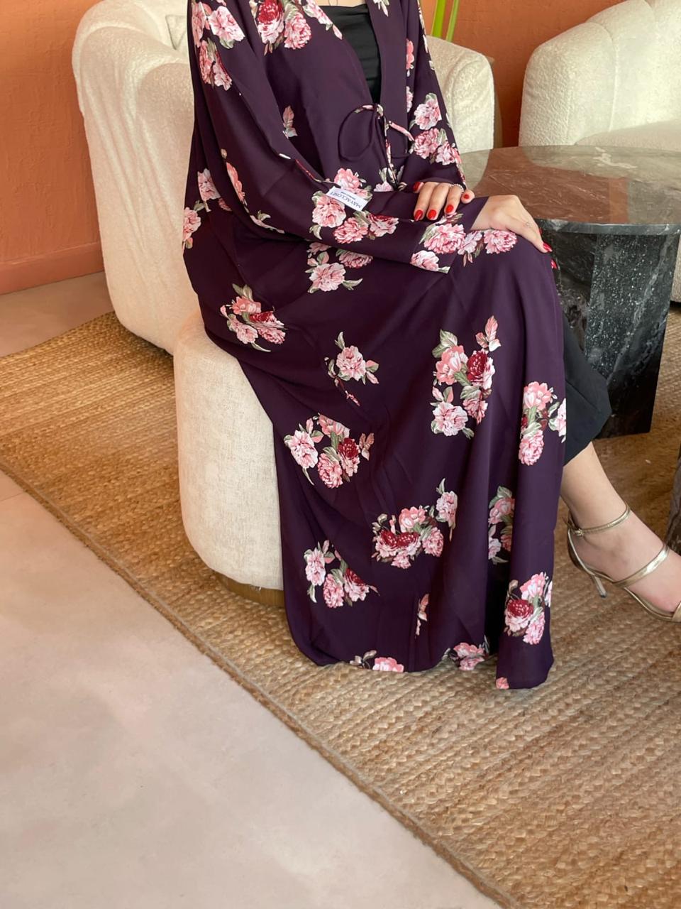 Purple-Georgette-Hayati-Kimono-&-Sheila-Set