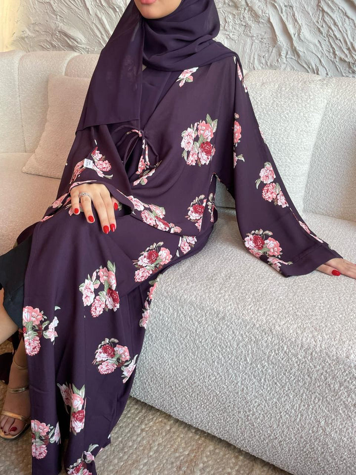 Purple-Georgette-Hayati-Kimono-&-Sheila-Set