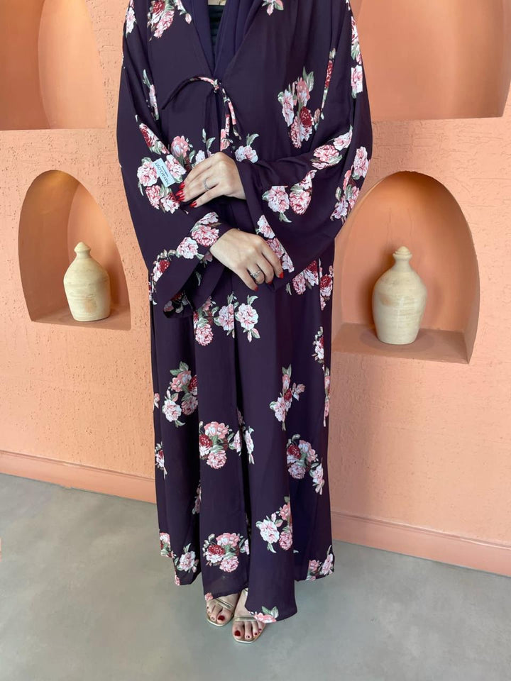 Purple-Georgette-Hayati-Kimono-&-Sheila-Set