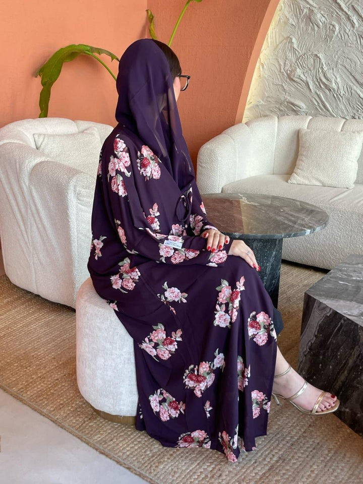 Purple-Georgette-Hayati-Kimono-&-Sheila-Set