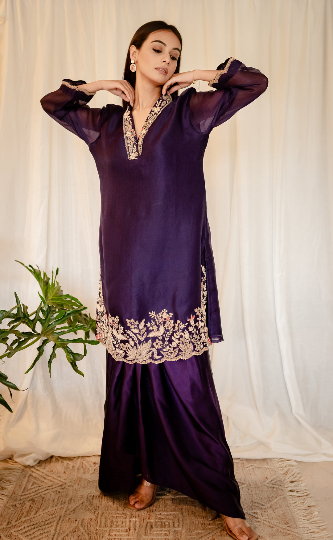 Purple-Organza-Zardozi-Work-2-Piece-Skirt-Set