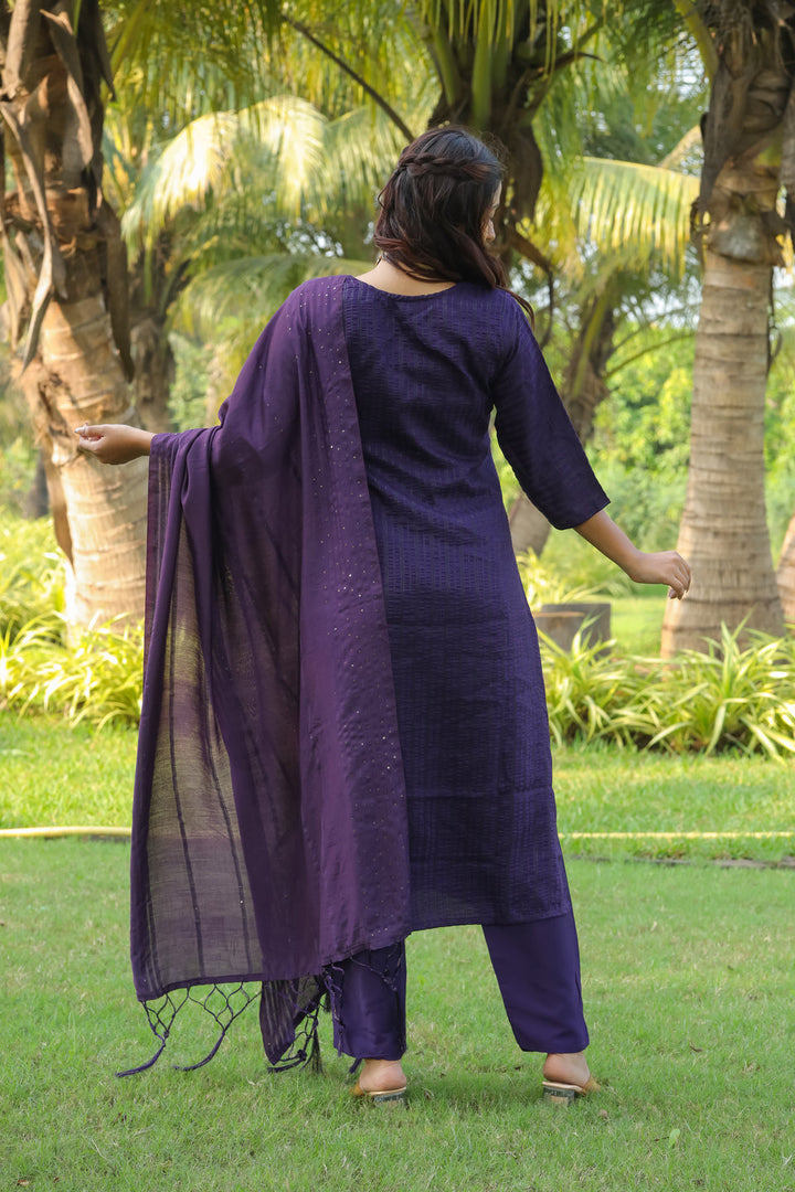 Purple-Poly-Crepe-Stripes-3-Piece-Kurta-Set