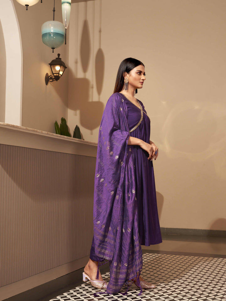 Purple-Silk-Blend--Alia-Cut-Stone-Work-3-Piece-Kurta-Set