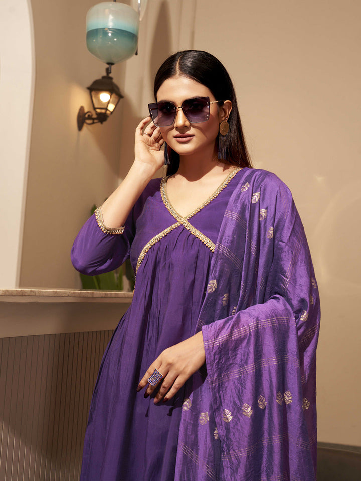 Purple-Silk-Blend--Alia-Cut-Stone-Work-3-Piece-Kurta-Set
