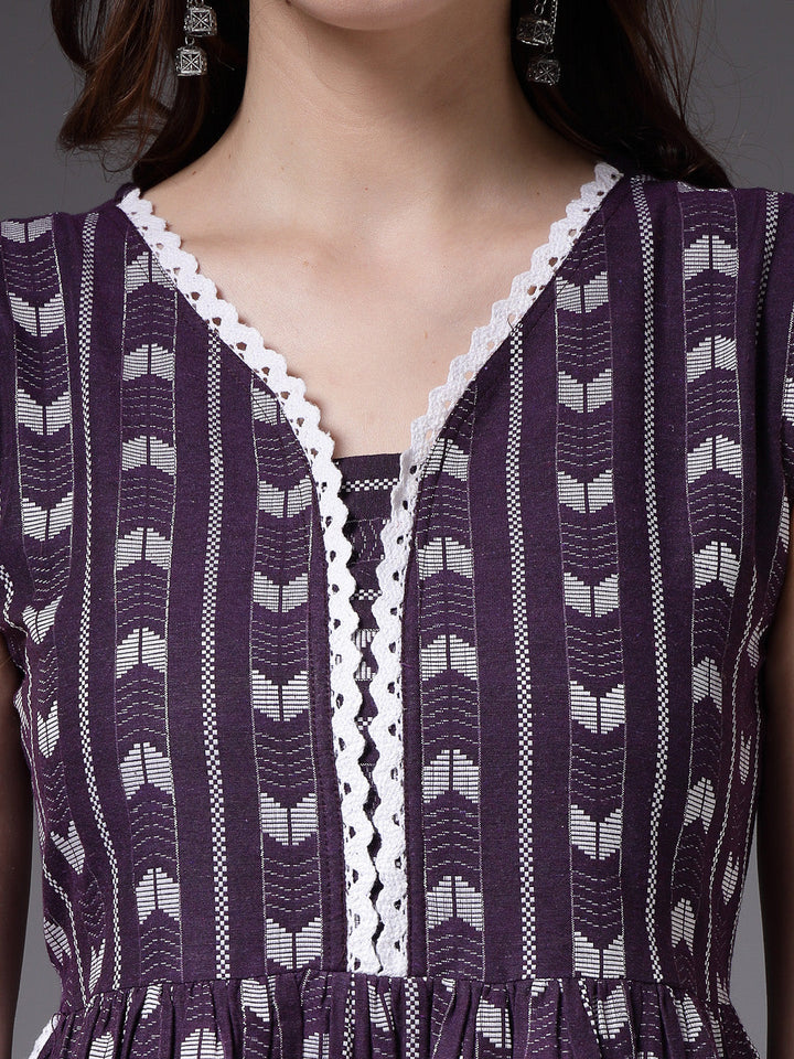 Purple-Cotton-Self-Designed-Naira-Cut-Kurta-Only