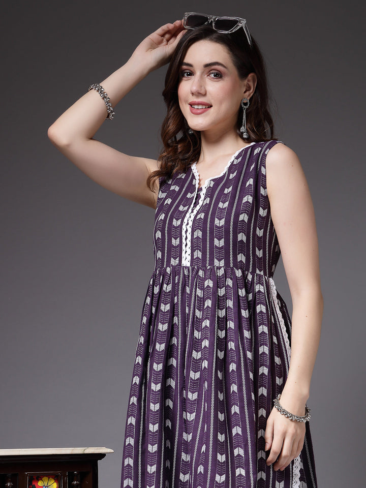 Purple-Cotton-Self-Designed-Naira-Cut-Kurta-Only