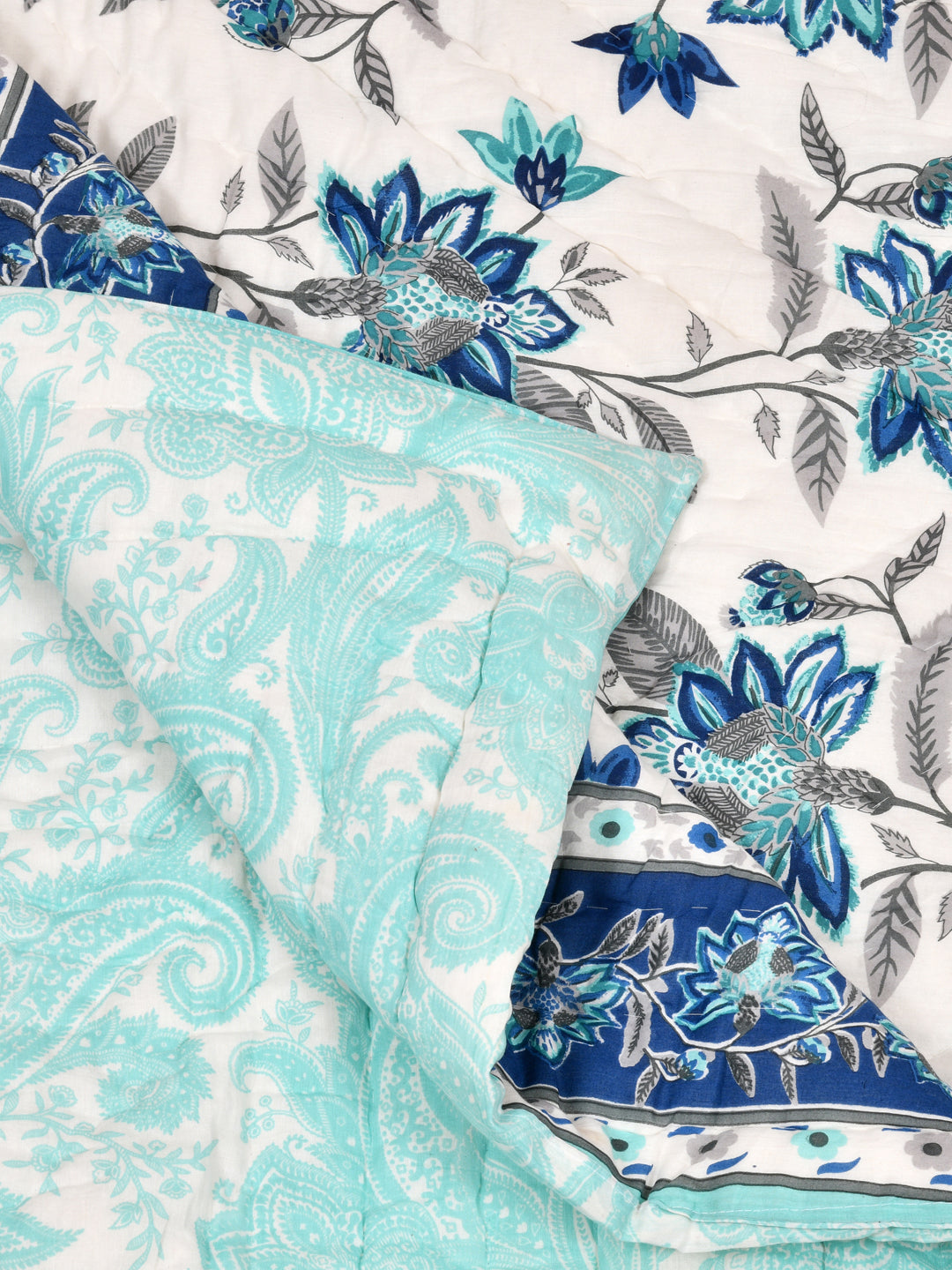 White-&-Blue-Cotton-600-Tc-Floral-Printed-Bedding-Set