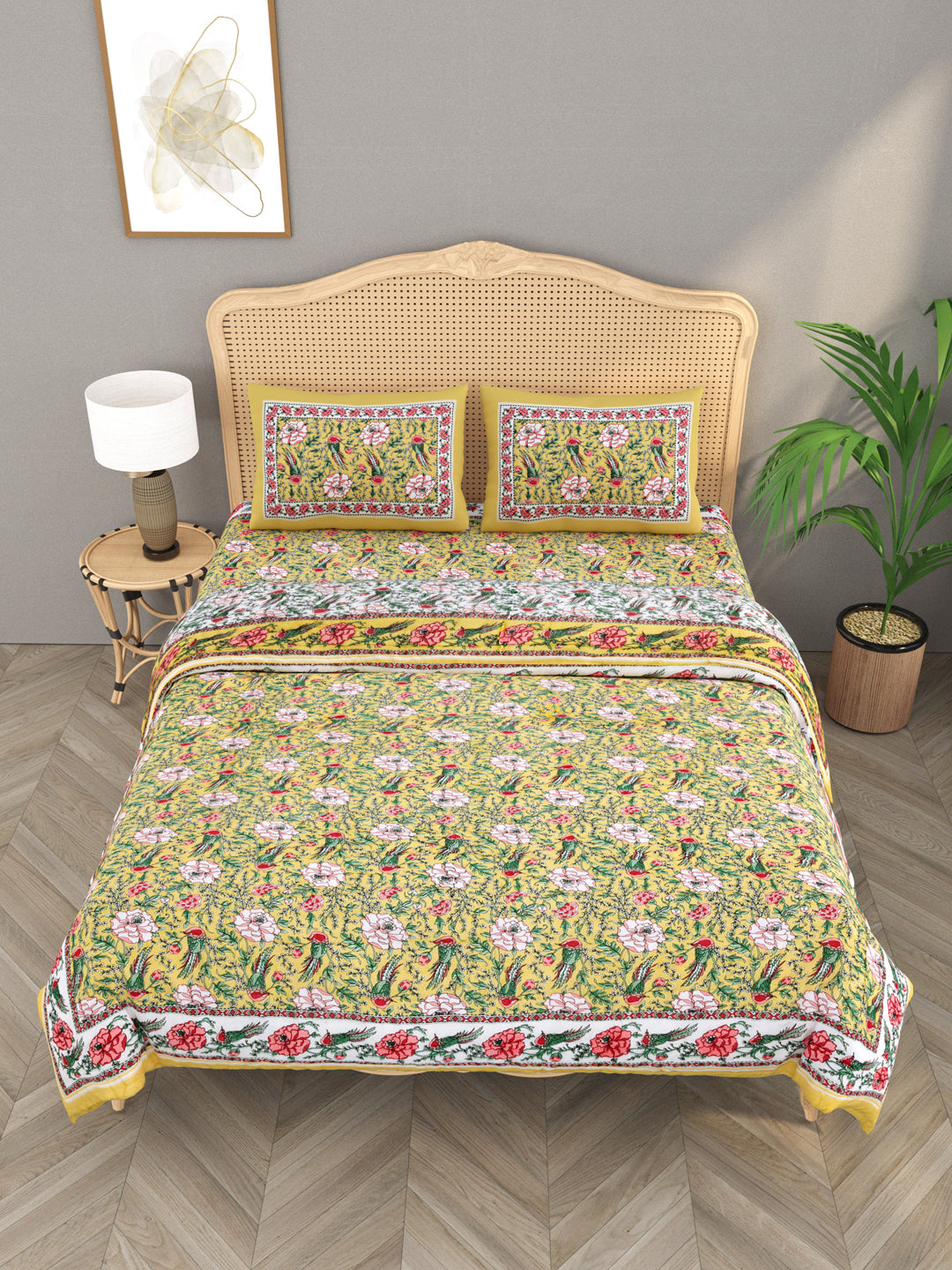 Multicolor-Cotton-600-Tc-Floral-Printed-Bedding-Set