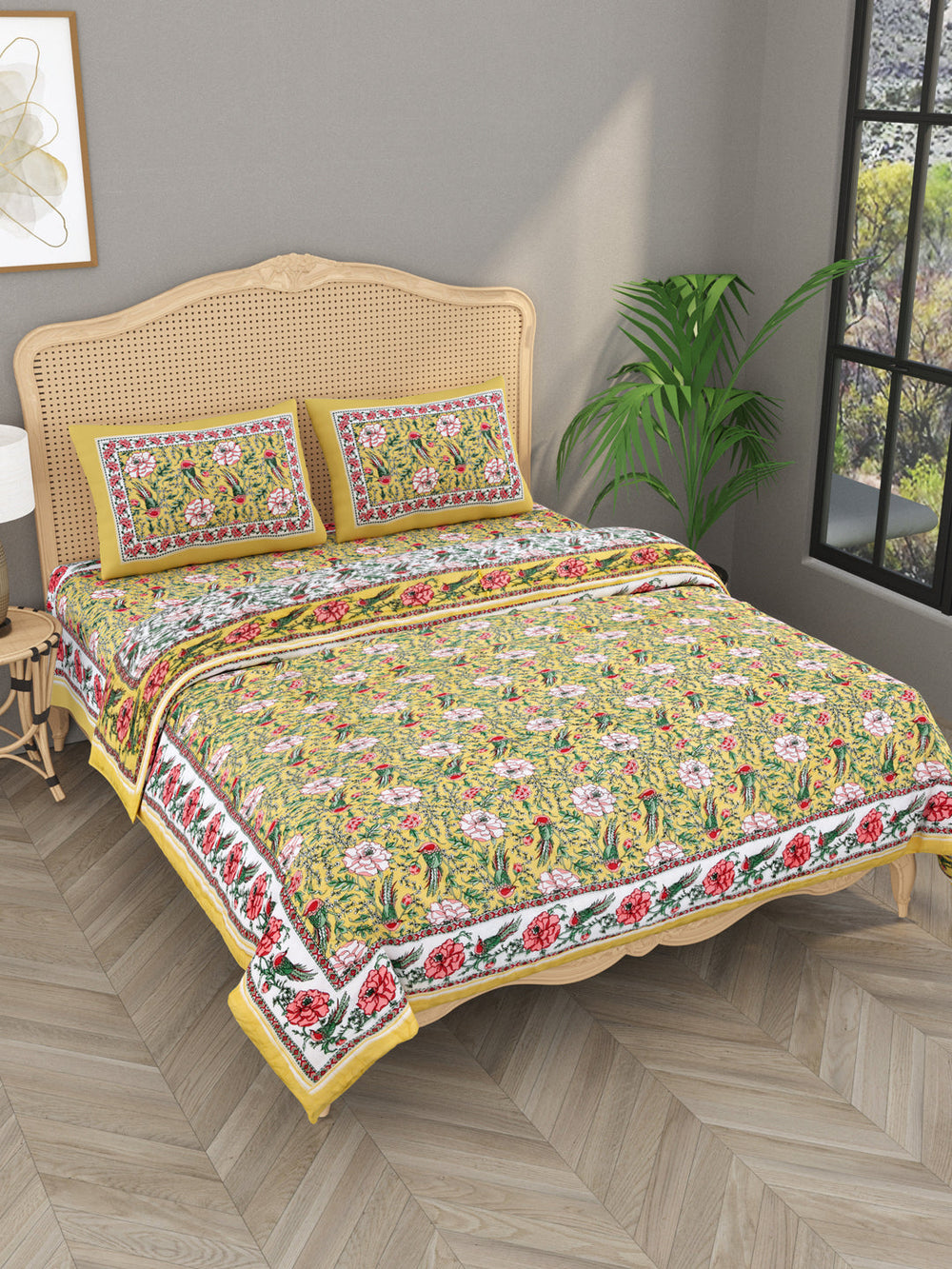 Multicolor-Cotton-600-Tc-Floral-Printed-Bedding-Set