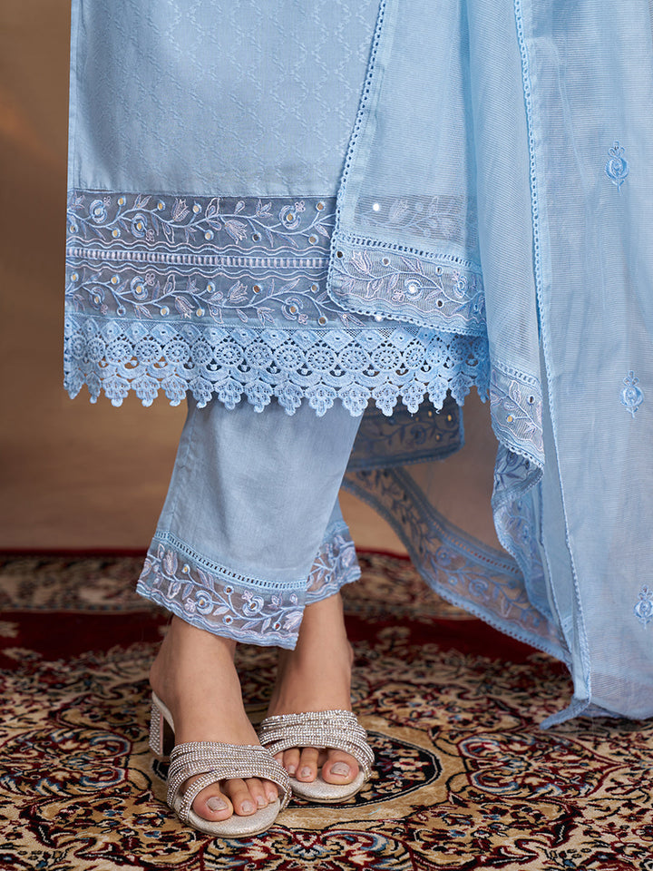 Blue-Cotton-Embroidered-3-Piece-Kurta-Set