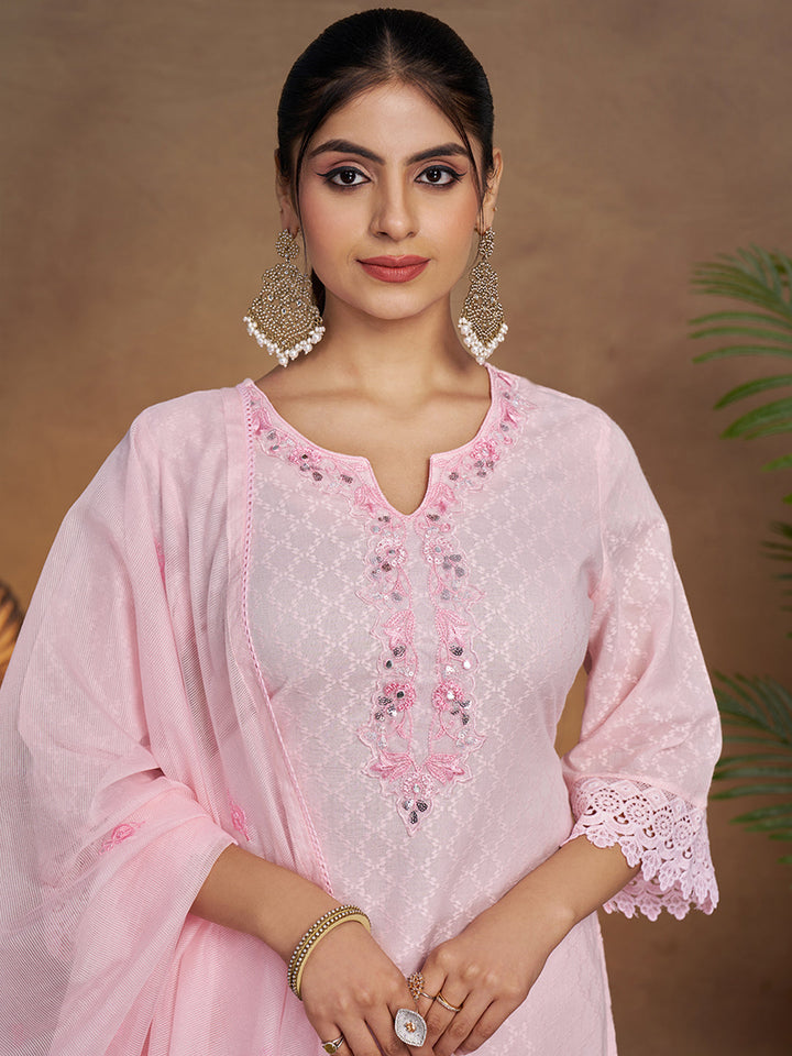 Pink-Cotton-Embroidered-3-Piece-Kurta-Set