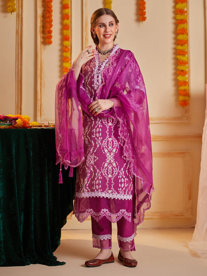 Purple-Silk-Blend-Abstract-Printed-3-Piece-Kurta-Set