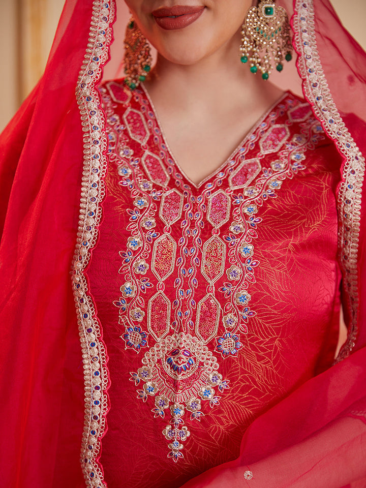 Red-Silk-Blend-Embroidered-3-Piece-Kurta-Set
