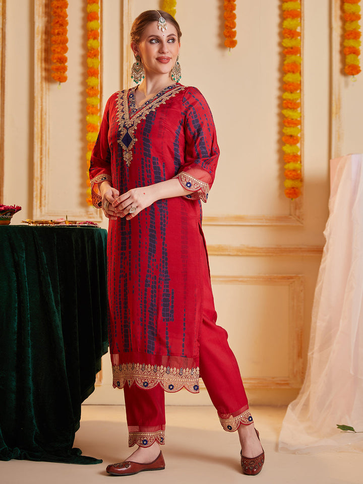 Red-Silk-Blend-Embroidered-3-Piece-Kurta-Set