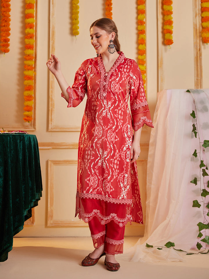 Red-Silk-Blend-Abstract-Printed-3-Piece-Kurta-Set