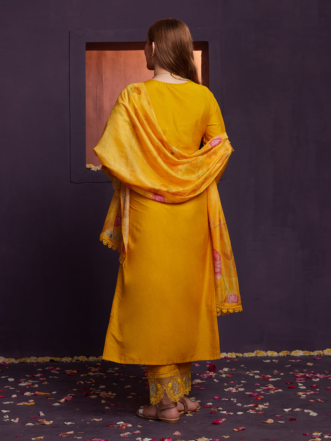 Yellow-Poly-Chanderi-Schiffli-Embroidered-3-Piece-Kurta-Set