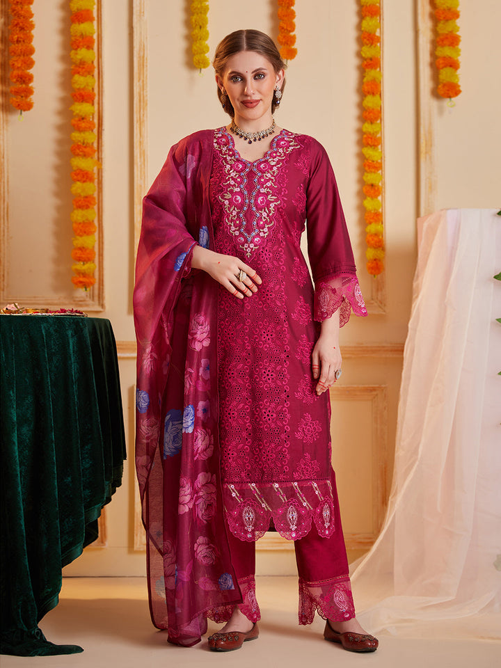 Pink-Poly-Chanderi-Schiffli-Embroidered-3-Piece-Kurta-Set