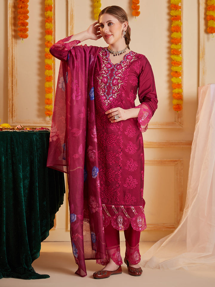 Pink-Poly-Chanderi-Schiffli-Embroidered-3-Piece-Kurta-Set