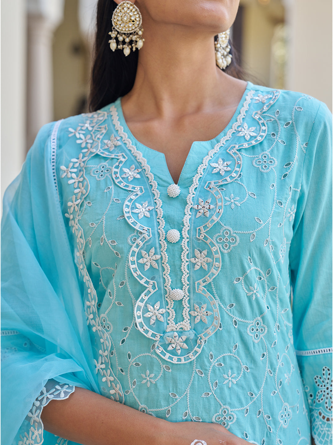 Blue-Cotton-Schiffli-Embroidered-3-Piece-Kurta-Set