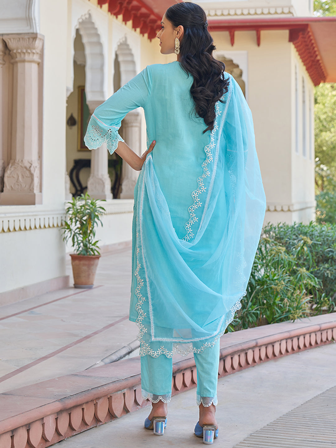 Blue-Cotton-Schiffli-Embroidered-3-Piece-Kurta-Set