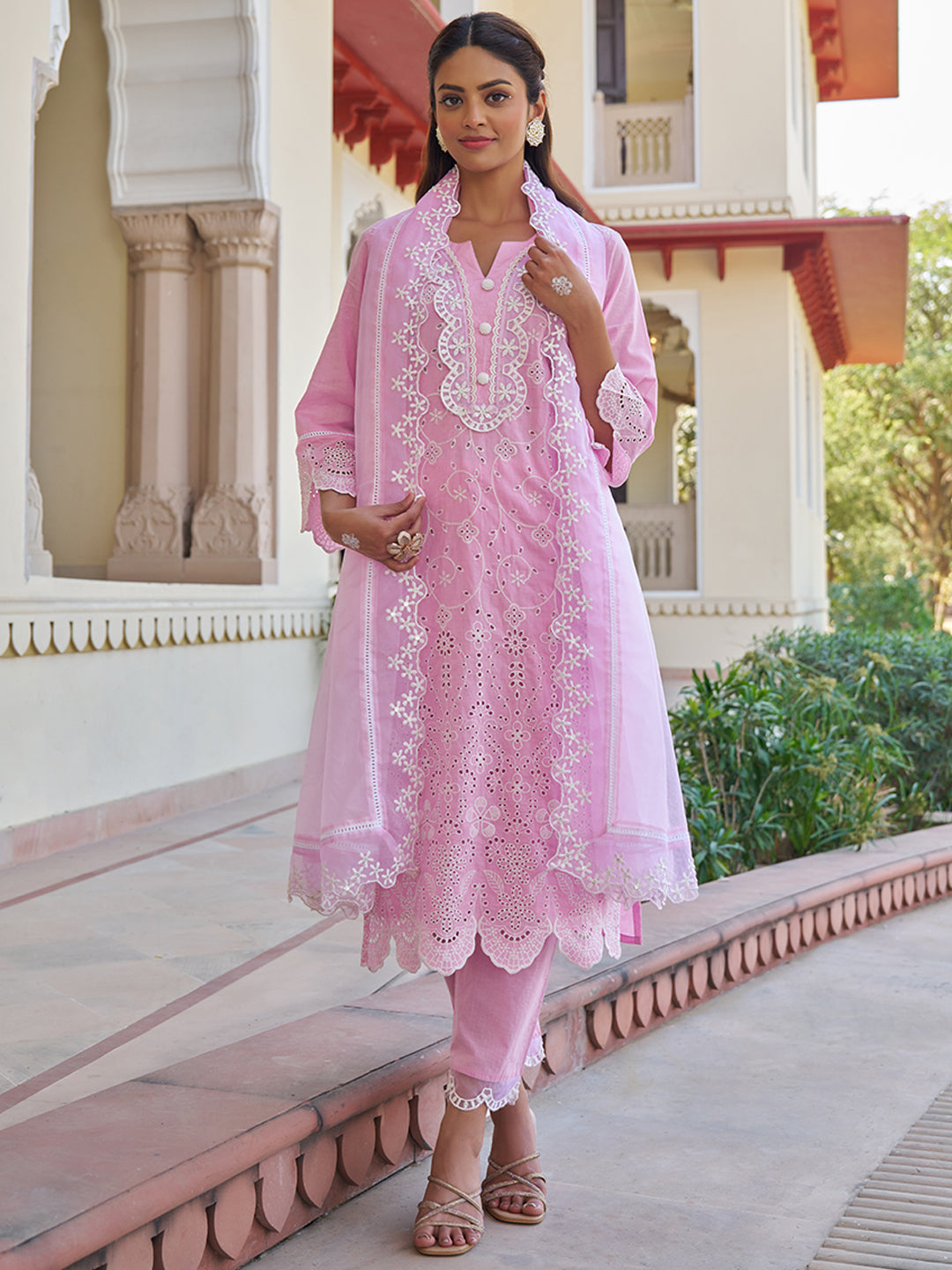 Light-Pink-Cotton-Schiffli-Embroidered-3-Piece-Kurta-Set