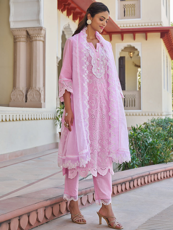 Light-Pink-Cotton-Schiffli-Embroidered-3-Piece-Kurta-Set
