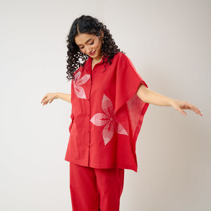 Red-Cotton-Dahlia-Statement-Embroidered-Co-Ord-Set