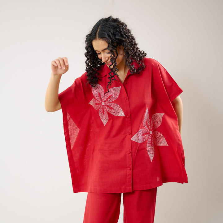 Red-Cotton-Dahlia-Statement-Embroidered-Co-Ord-Set