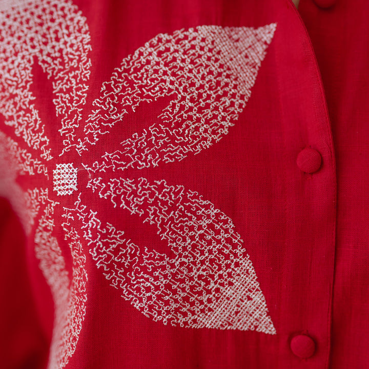 Red-Cotton-Dahlia-Statement-Embroidered-Co-Ord-Set